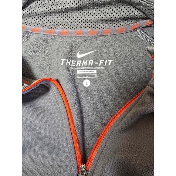 NIKE KO 1/4 ZIP SWEATSHIRT THERMA-FIT GREY ORANGE RARE UNISEX LARGE - Picture 4 of 6